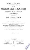 Catalogue de bibliothèques théatrales