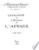 Catalogue de l'histoire de l'Afrique