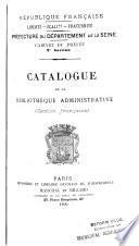 Catalogue de la Bibliothèque administrative (Section française)