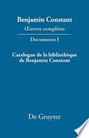 Catalogue de la bibliothèque de Benjamin Constant