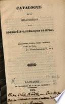 Catalogue de la Bibliothèque de la Société évangélique de Nyon