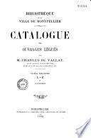 Catalogue de la bibliothèque de la ville de Montpellier