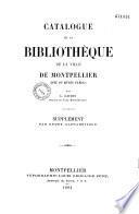 Catalogue de la bibliothèque de la ville de Montpellier