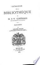 Catalogue de la bibliothèque de M. V.-V. Goethals