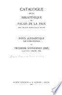 Catalogue de la Bibliothéque du Palais de la Paix