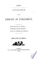 Catalogue de la Bibliothèque du Parlement du Canada