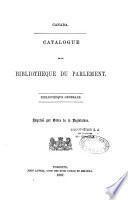 Catalogue de la Bibliothèque du Parlement du Canada