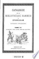 Catalogue de la bibliotheque Hammer a Stockholm