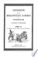 Catalogue de la bibliothèque Hammer à Stockholm