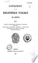 Catalogue de la bibliothèque publique de Genève