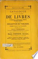 Catalogue de la précieuse bibliothèque de livres de littérature, de bibliographie, d'histoire, d'ouvrages à gravures et de la belle collection de tableaux, d'objets d'art et de curiosités, délaissés par B.-L. Vandersande