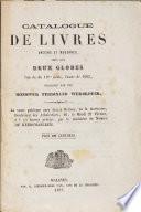 Catalogue de livres anciens et modernes, ainsi que deux globes l'un de fin 16me siècle, l'autre de 1603, délaissés par feu monsieur Ferdinand Werbrouck