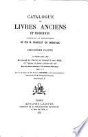 Catalogue de livres anciens et modernes composant la bibliothèque de feu M. Michelot (de Bordeaux).