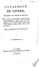 Catalogue de livres, délaissés par plusieurs défunts