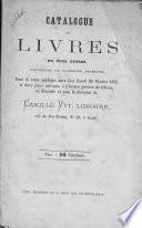 Catalogue de livres en tous genres, provenant de plusieurs amateurs
