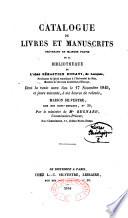 Catalogue de livres et manuscrits provenant en majeure partie de la bibliothèque de l'abbé Sébastien Donati