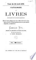 Catalogue de livres provenant de plusieurs amateurs