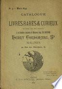 Catalogue de livres rares et curieux en vente aux prix marqués