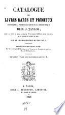 Catalogue de livres rares et précieux composant la première partie de la bibliothèque de M. J. Taylor, dont la vente se fera le mardi 17 octobre 1848 et jours suivants, à six heures et demie du soir, rue de la Bibliothèque-du-Louvre, 4