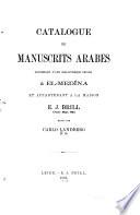 Catalogue de manuscrits arabes provenant d'une bibliothèque privée ̀el-Medina et appartenant à la maison E. J. Brill