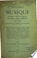 Catalogue de musique et d'ouvrages et écrits sur la musique en vente chez Hardou 5 - Quai Conti - 5 (Près La Monnaie). Liquidation de la musique de la Maison Legouix...