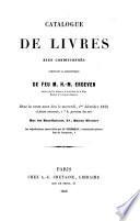 Catalogue de vente des livres de H. M. Erdeven, du 1 à 29 decembre 1858