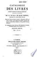 Catalogue de vente des livres de J. J. & M. J. de Bure frères - Paris, le 7 decembre 1835