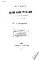 Catalogue de vente des livres de J. P... (J. Pichon), du 19 à 24 avril 1869
