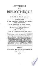 Catalogue de vente des livres de Martial Millet, du 19 à 23 decembre 1872