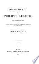 Catalogue des actes de Philippe-Auguste