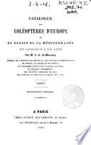 Catalogue des coléoptères d'Europe et du bassin de la Méditerranée en Afrique & Asie