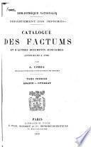 Catalogue des factums et d'autres documents judiciaires anterieurs a 1790