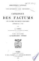 Catalogue des factums et d'autres documents judiciaires anterieurs a 1790: La Bachellerie-Mython