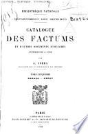 Catalogue des factums et d'autres documents judiciaires anterieurs a 1790: Rabaca-Syrot