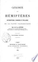 Catalogue des hémiptères de la faune paléarctique