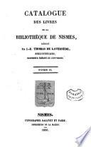 Catalogue des livres de la Bibliothèque de Nismes