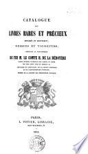 Catalogue des livres ... dessins et vignettes, composant la bibliothèque de feu m. le comte H. de la Bédoyère