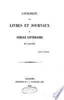 Catalogue des livres et journaux du Cercle littéraire de Lausanne