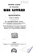 Catalogue des livres et manuscrits rares et précieux
