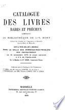 Catalogue des livres