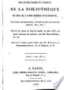 Catalogue des livres rares et curieux de la bibliothèque de feu M. l'abbé Hémey d'Auberive ...