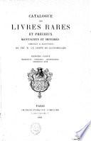 Catalogue des livres rares et précieux ... composant la bibliothèque de feu M. le comte de Lignerolles