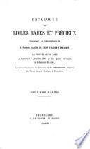 Catalogue des livres rares et précieux composant la bibliothèque de M. Frédéric Garcia de Leon Pizarro Y Bouligny. ...