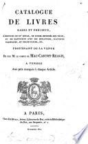 Catalogue des livres rares et précieux ... provenant de la vente de M. le comte Mac-Carthy-Reagh, etc