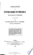 Catalogue des livres rares et précieux: ptie.] Vente aura lieu le 29 mars 1870