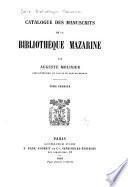 Catalogue des manuscrits de la Bibliothèque Mazarine