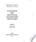 Catalogue des nouvelles acquisitions françaises