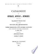 Catalogue des ouvrages, articles et mémoires publies par la corps professoral de l'Université de Genève