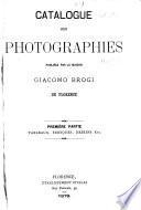 Catalogue des photographies ...