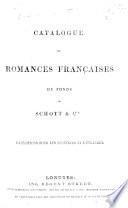 Catalogue des Romances françaises du fonds de Schott & Cie